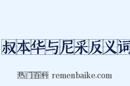 叔本华与尼采反义词是什么意思的图片